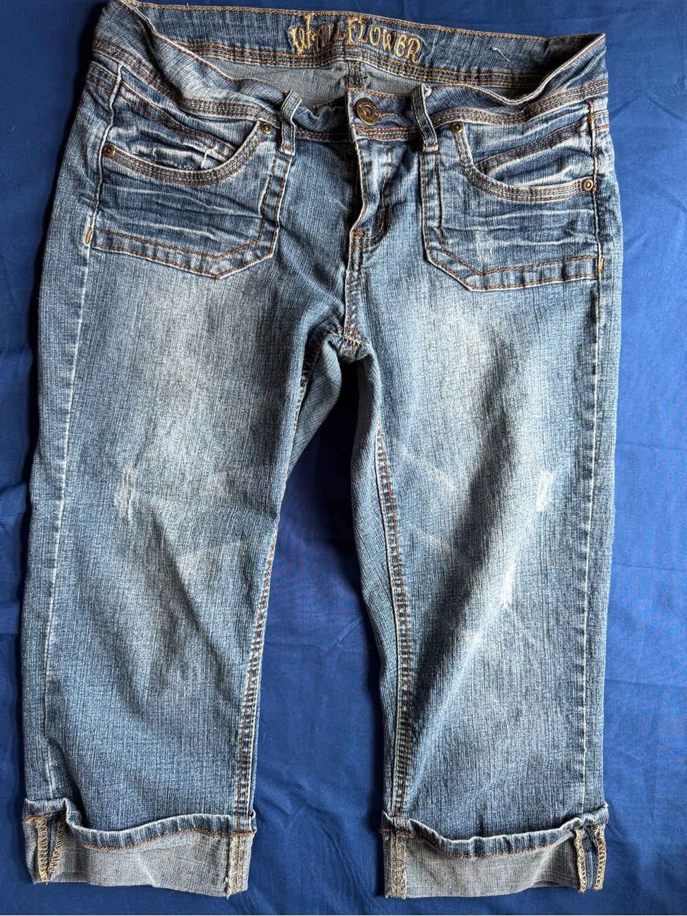 Wallflower Light Blue Cropped Cuffed Jeans